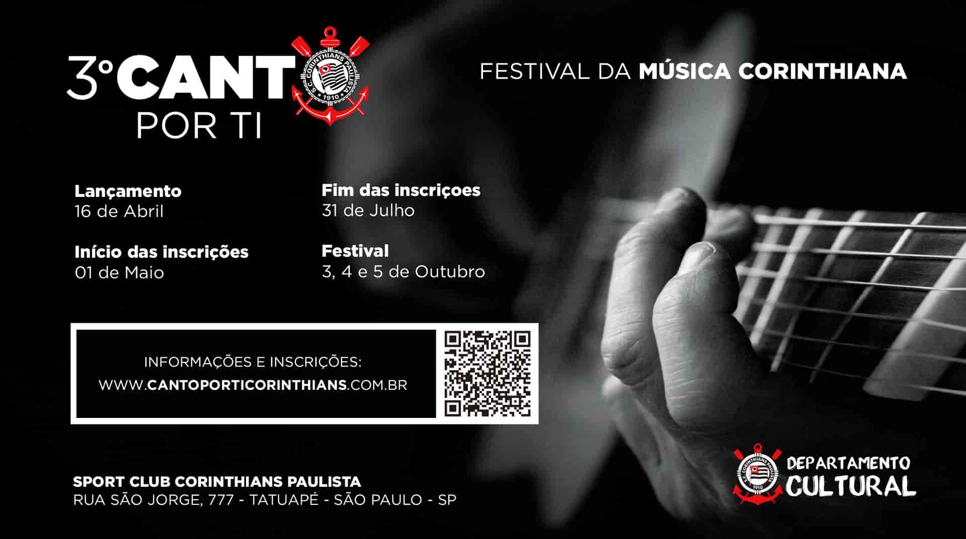 Banner do evento Canto por ti Corinthians 