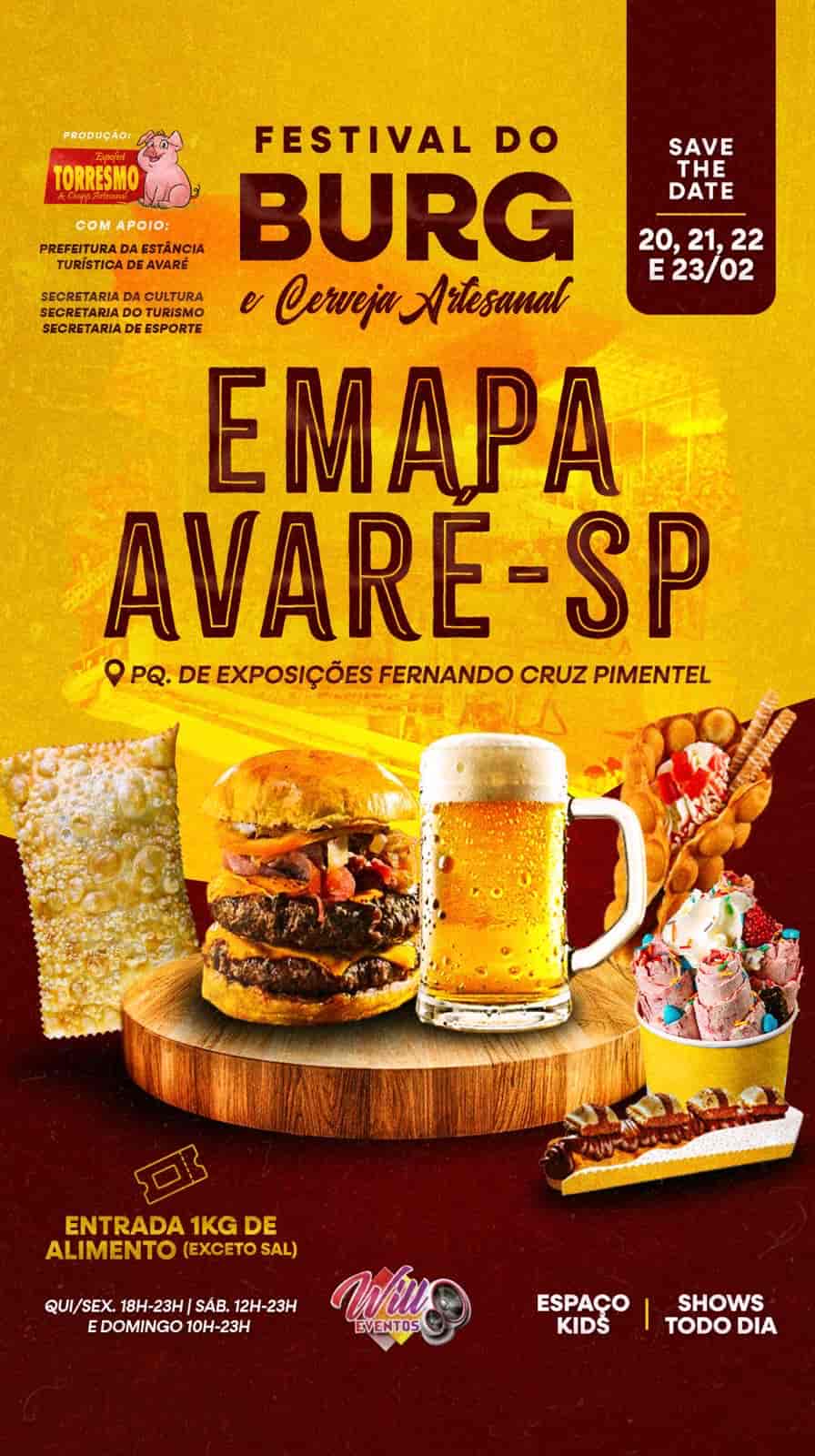 Banner do evento Festival do Burguer e da Cerveja artesanal