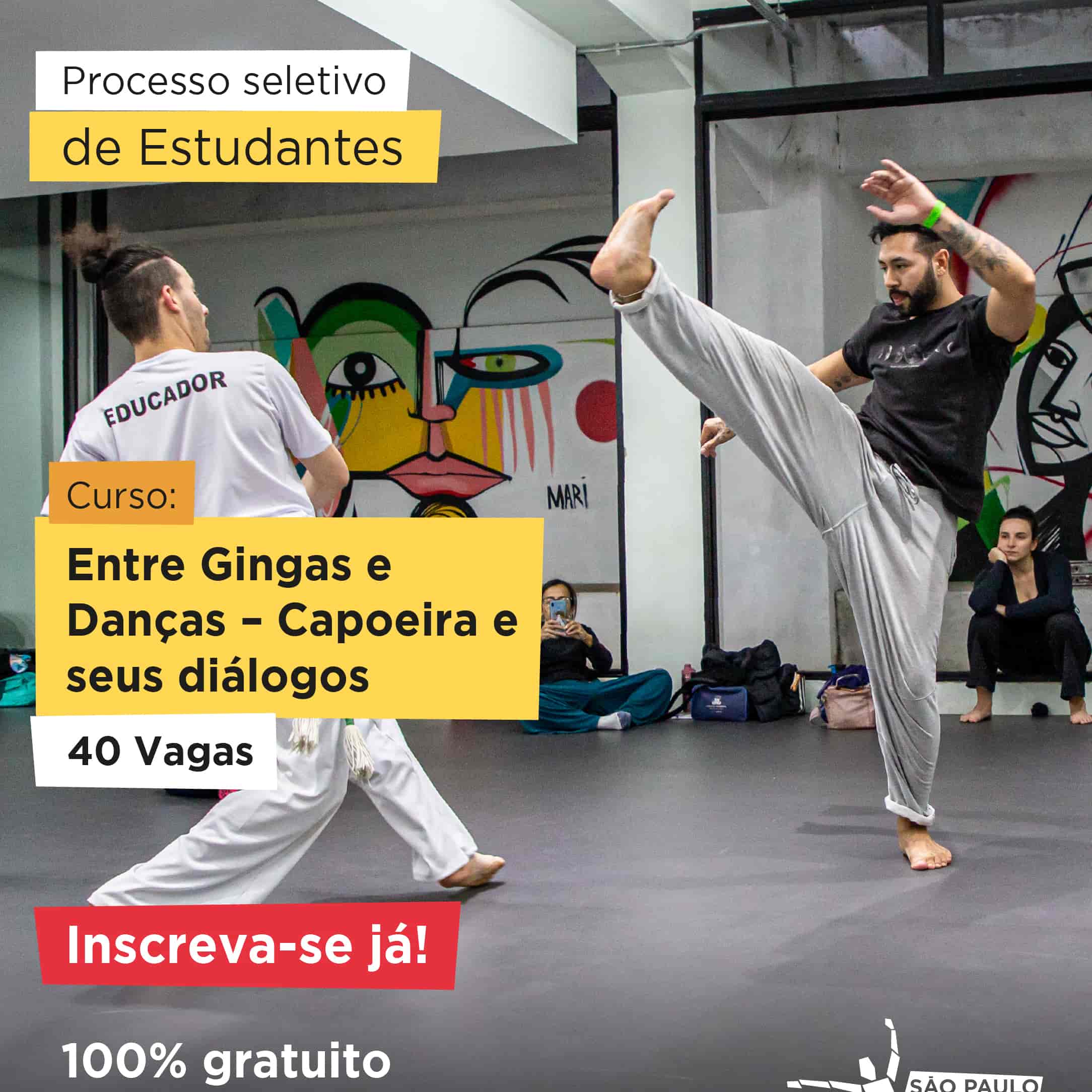 Banner do evento Curso de Extensão Cultural: "Entre Gingas e Danças - Capoeira e seus Diálogos"