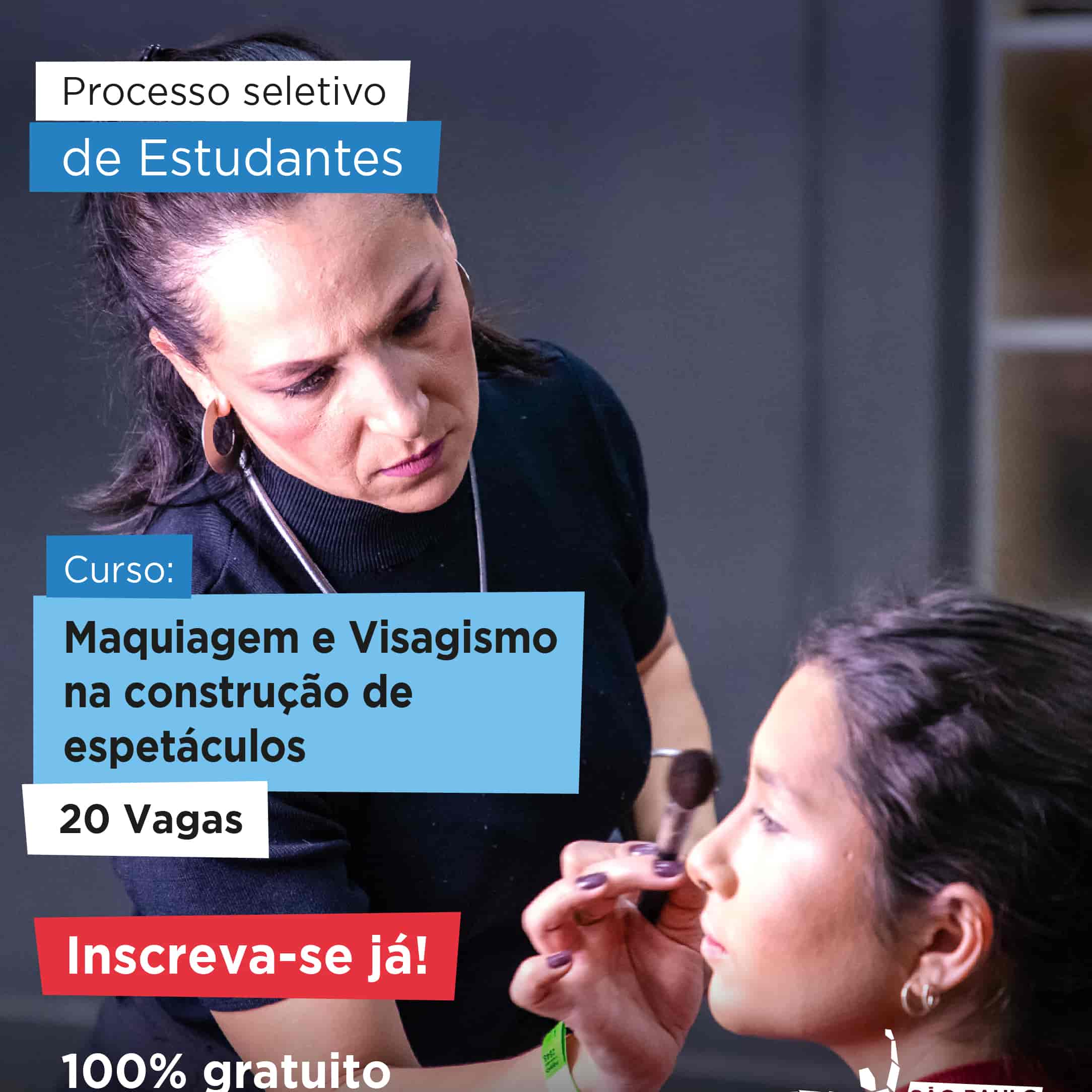 Banner do evento Curso de Extensão Cultural "Maquiagem e Visagismo na Construção de Espetáculos"