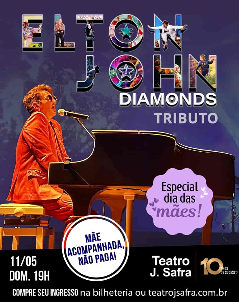 Banner do evento elton john diamonds / especial dia das mães 11/05/2025