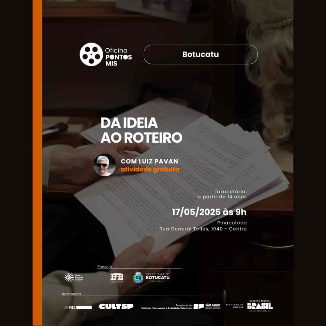 Banner do evento Oficina Pontos MIS – Da Ideia ao Roteiro