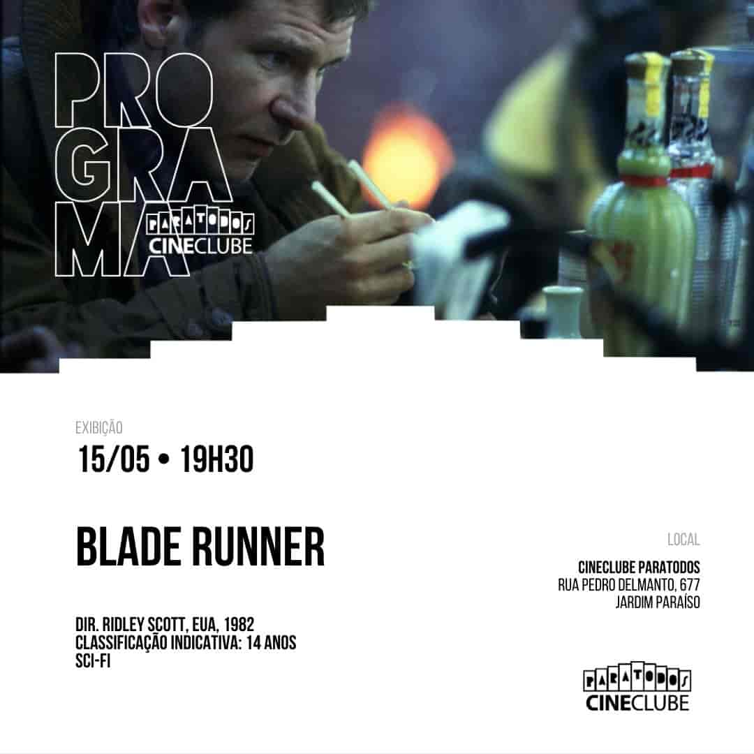 Banner do evento Exibição de 'Blade Runner' , de Ridley Scott