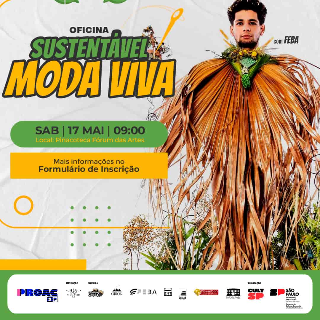 Banner do evento Oficina Moda Viva – com FEBA