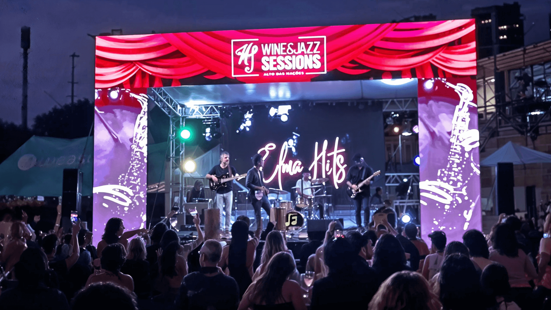 Banner do evento Wine & Jazz Sessions: vinho, gastronomia e música na praça