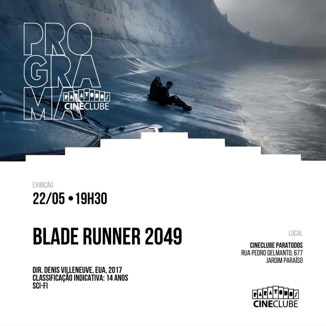 Banner do evento Cineclube Paratodos apresenta Blade Runner , de Ridley Scott 