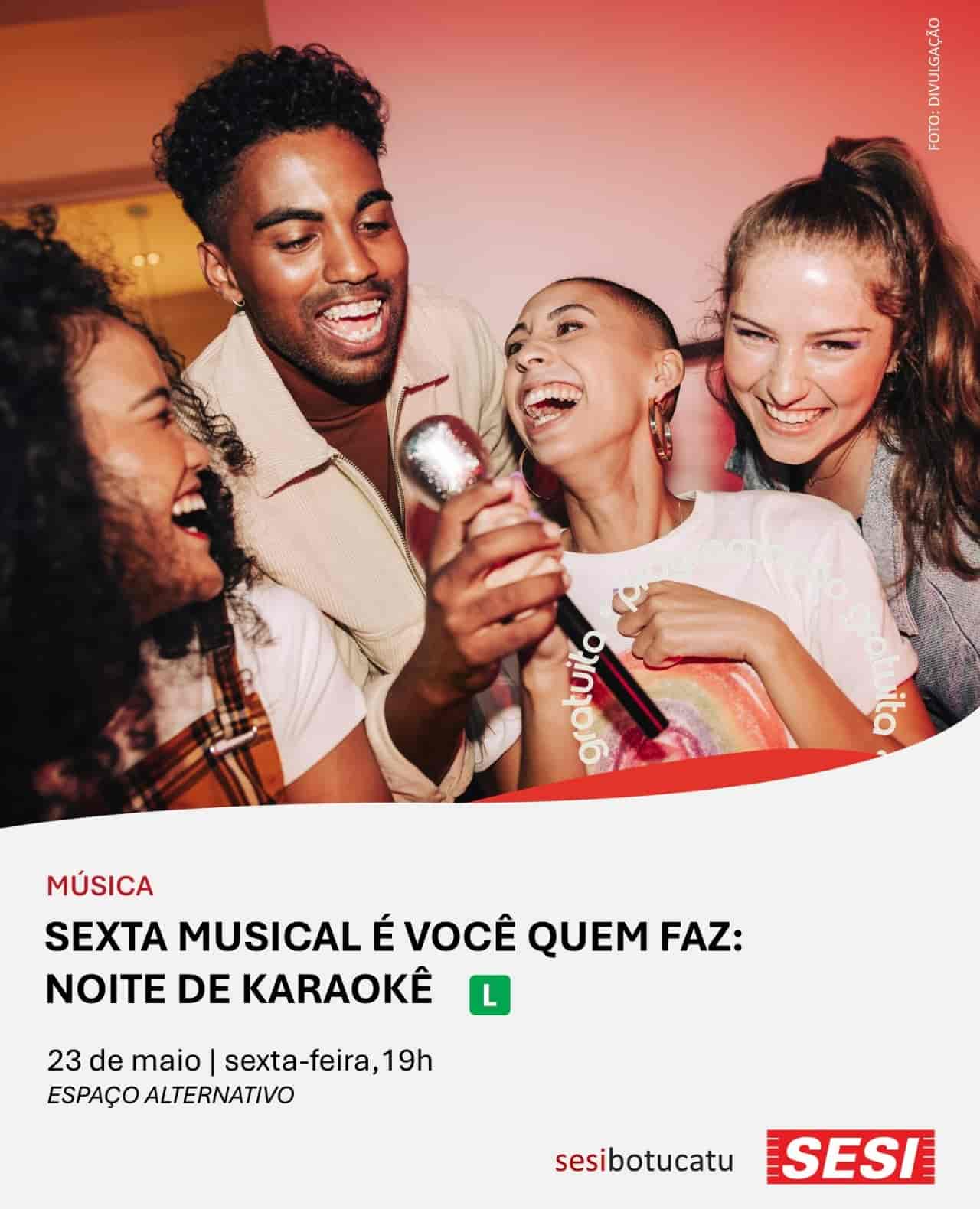 Banner do evento Noite de Karaokê: Sexta musical é você quem faz!
