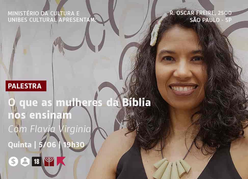 Banner do evento Palestra O que as mulheres da Bíblia nos ensinam