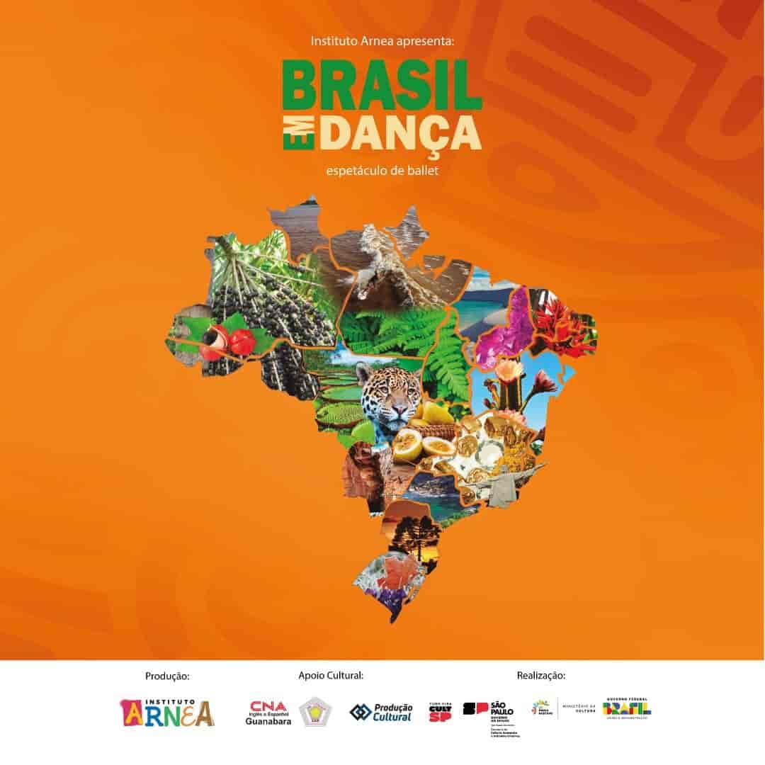 Banner do evento “Brasil em Dança” reúne mais de 230 jovens e leva paisagens do país ao palco do Castro Mendes