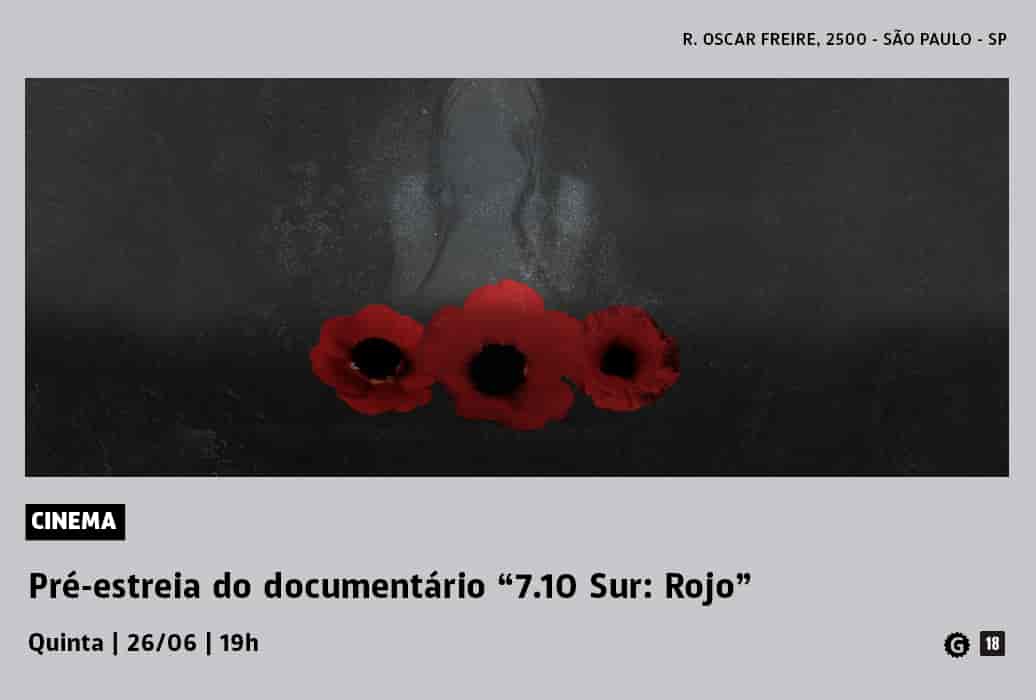 Banner do evento Pré-estreia do documentário 710 Sur Rojo