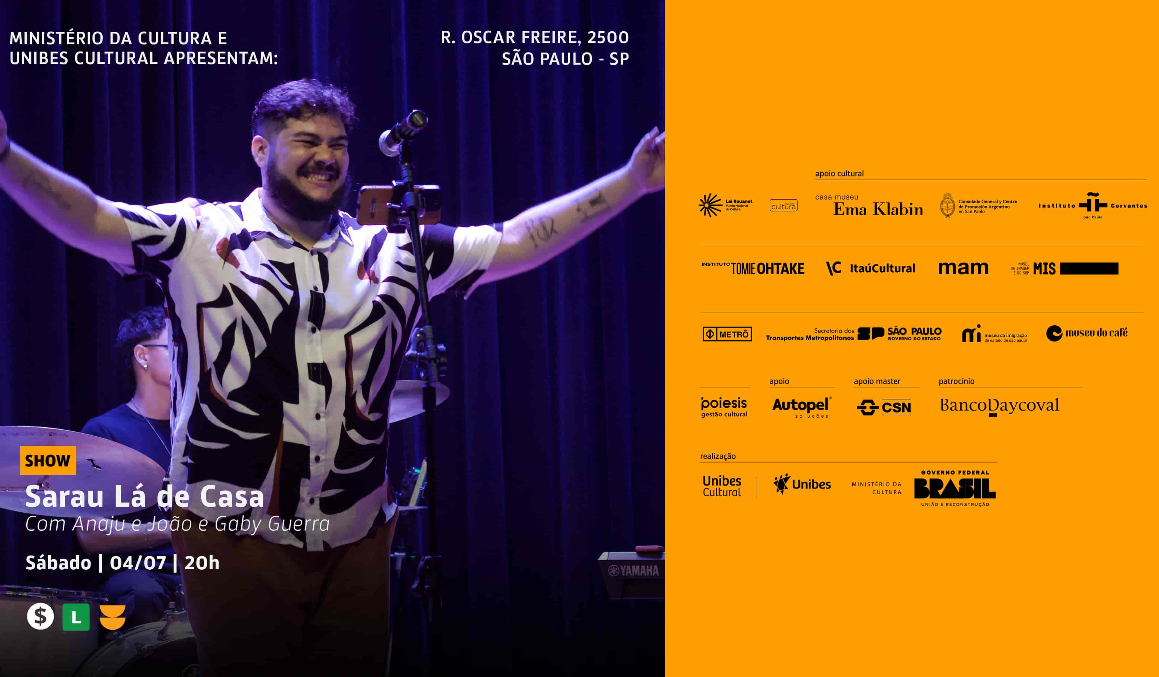 Imagem do evento Show Sarau Lá de Casa