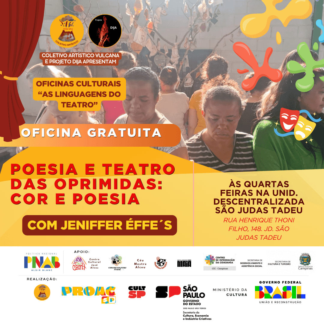 Imagem do evento Oficina cultural “Poesia e teatro das oprimidas: Cor e Poesia”
