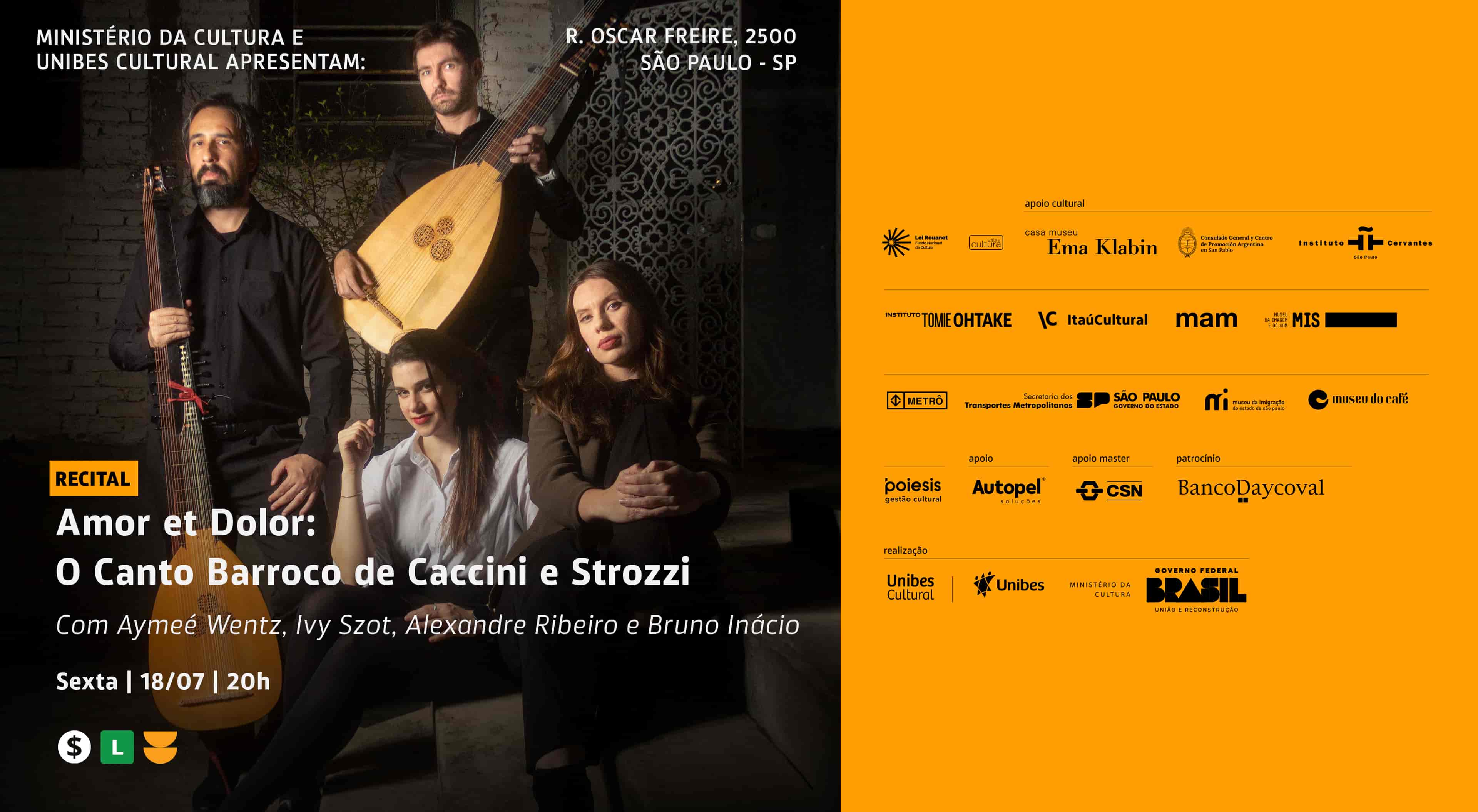 Imagem do evento Recital Amor et Dolor: O Canto Barroco de Caccini e Strozzi