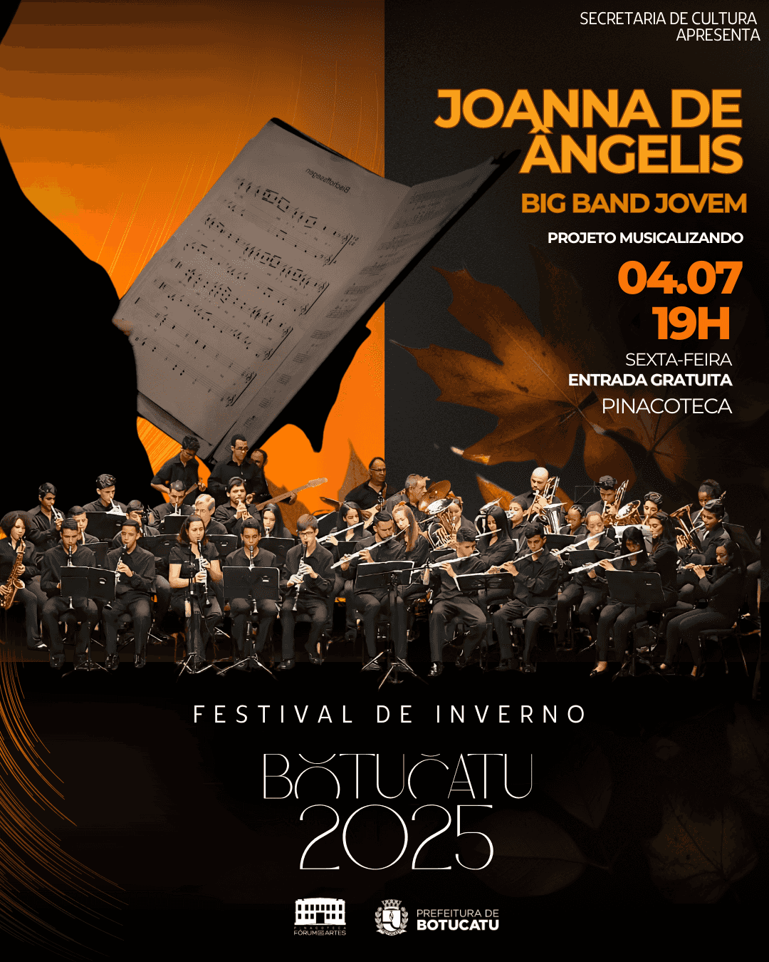Banner do evento NÚCLEO ASSISTENCIAL JOANNA DE ÂNGELIS: Big Band Jovem  Projeto Musicalizando