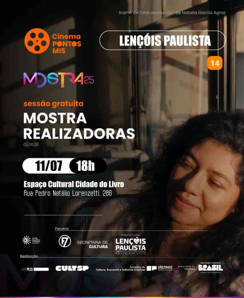 Banner do evento Cinema Pontos MIS: Mostra Realizadoras