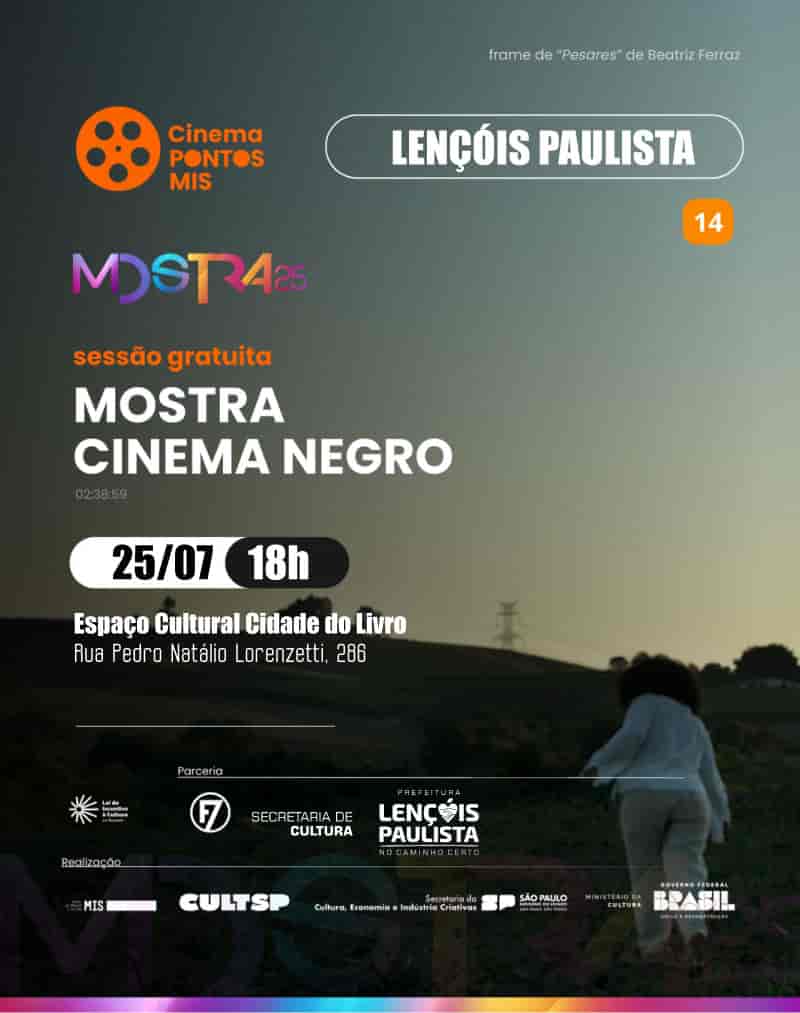 Banner do evento Cinema Pontos MIS: Mostra Cinema Negro