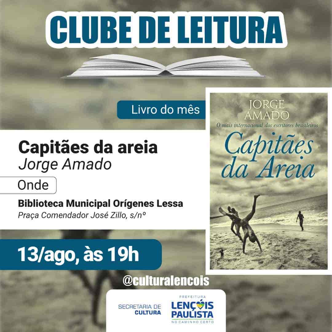 Banner do evento Clube do Livro - Capitães da Areia
