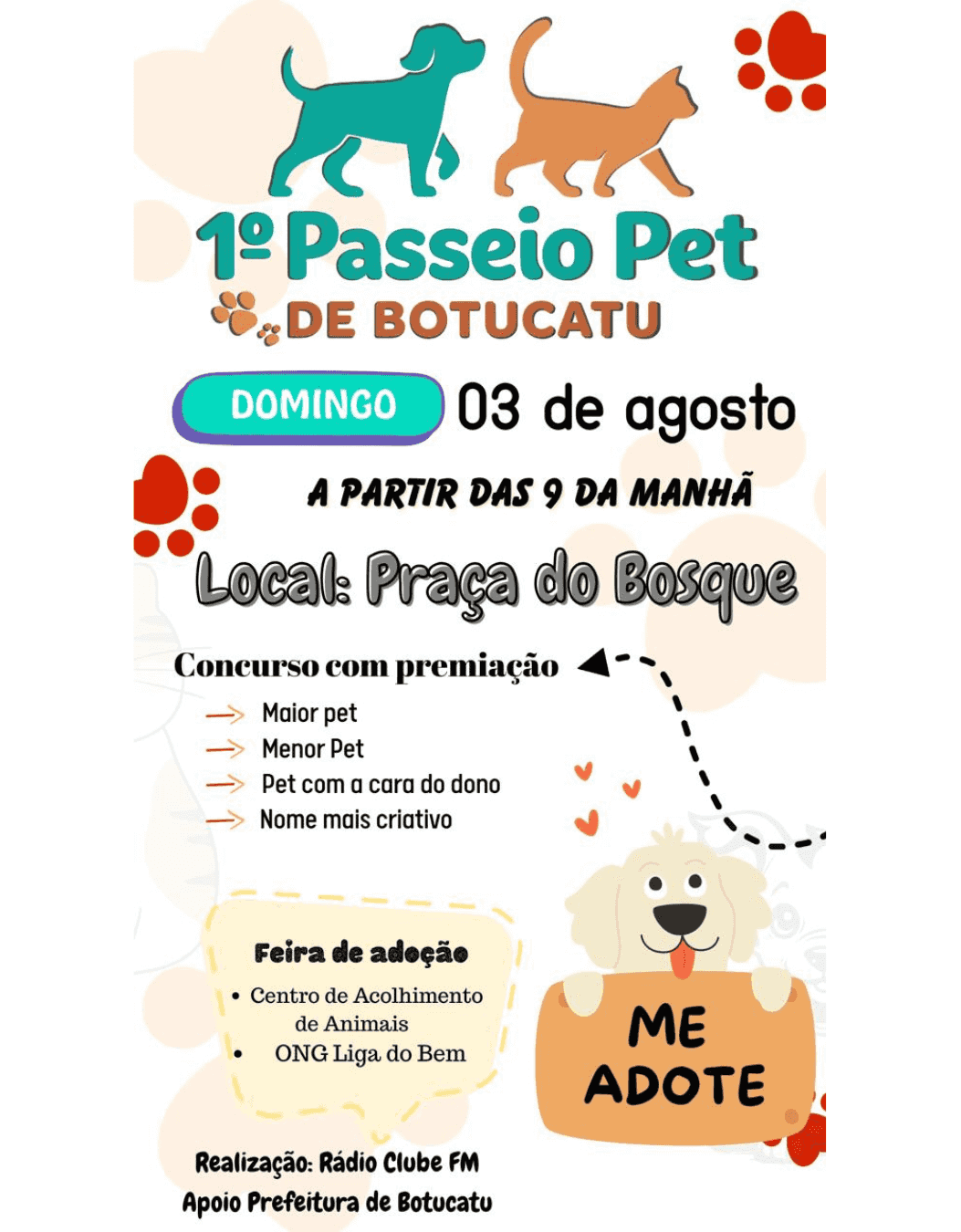 Imagem do evento Vem aí o 1º Passeio Pet de Botucatu! 