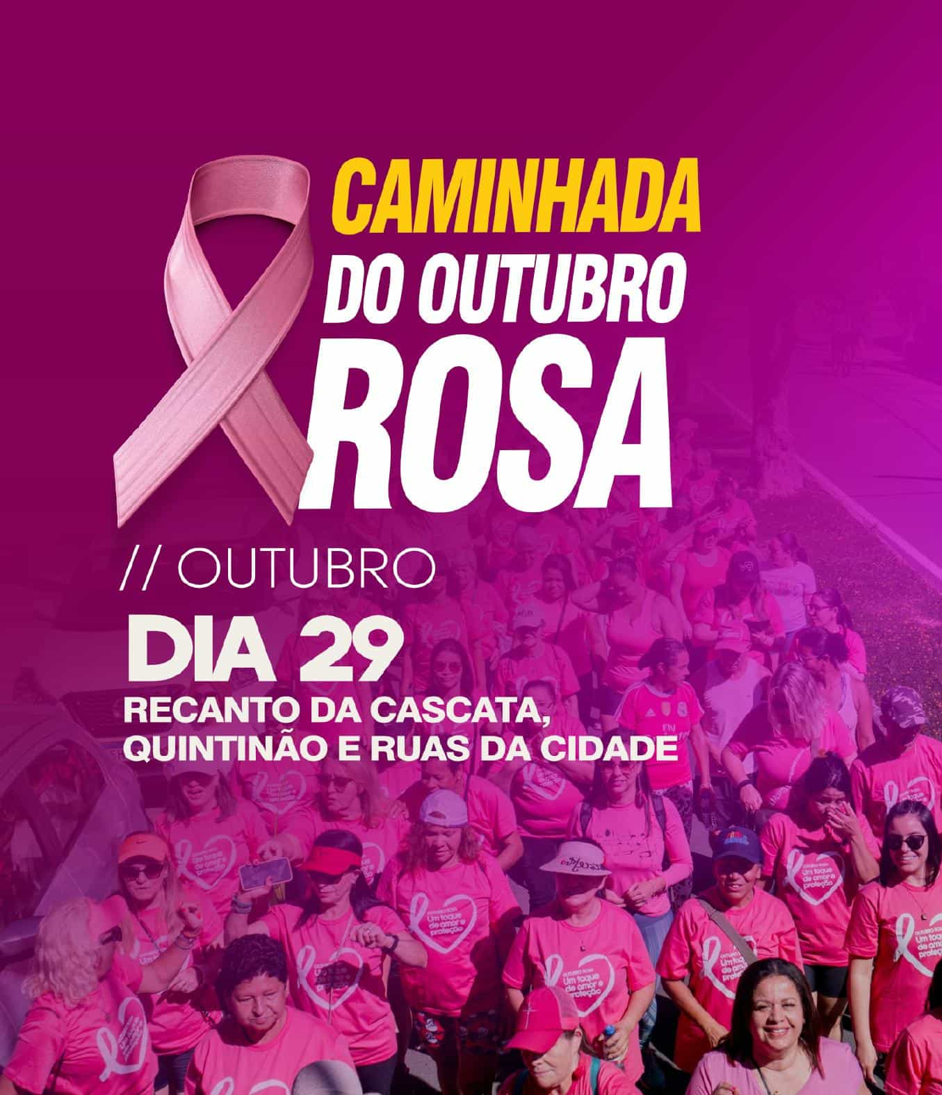 Banner do evento Caminhada do Outubro Rosa