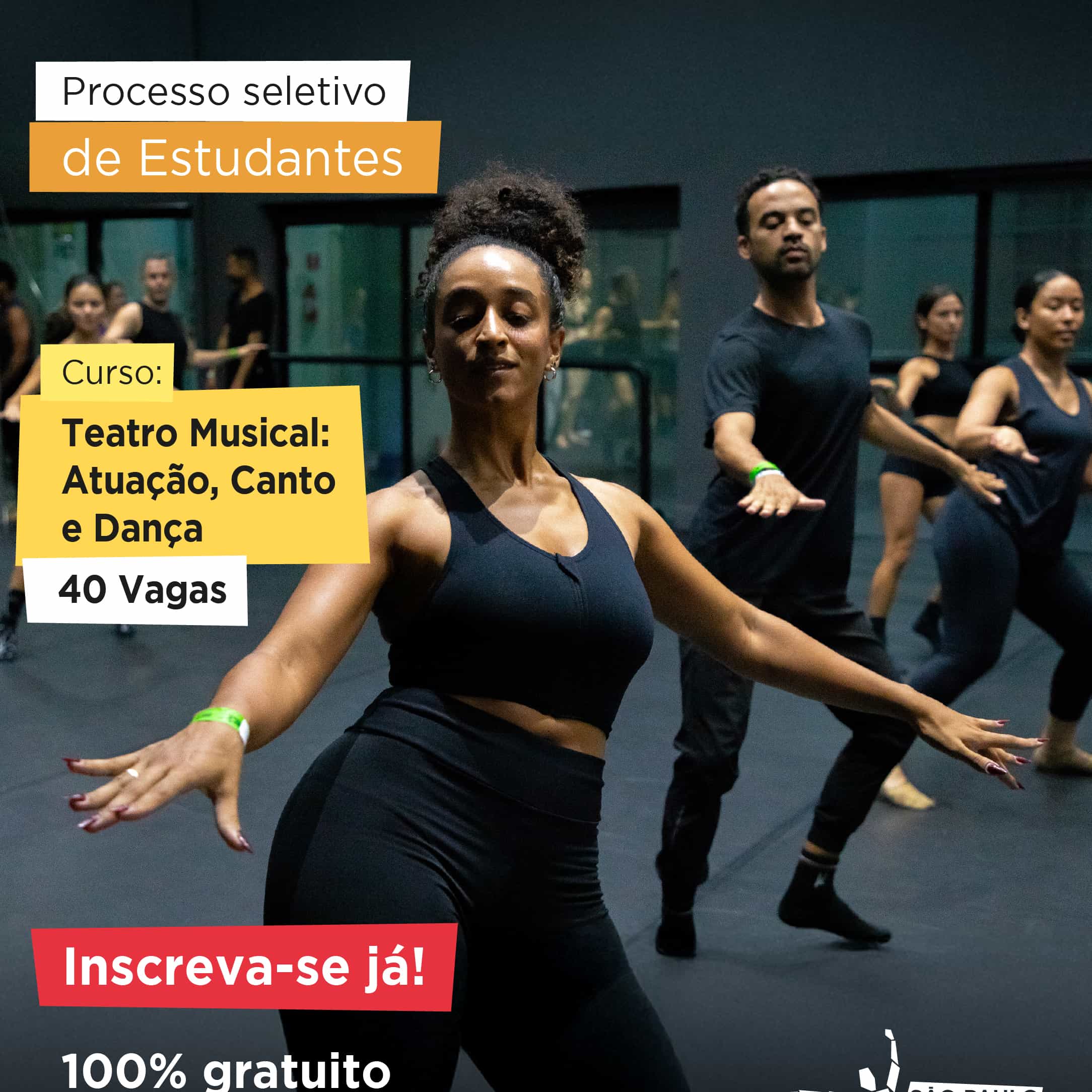 Banner do evento Curso de Extensão Cultural "Teatro Musical: Atuação, Canto e Dança" 