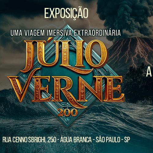 Banner do evento Uma viagem imersiva e extraordinária - Júlio Verne 200