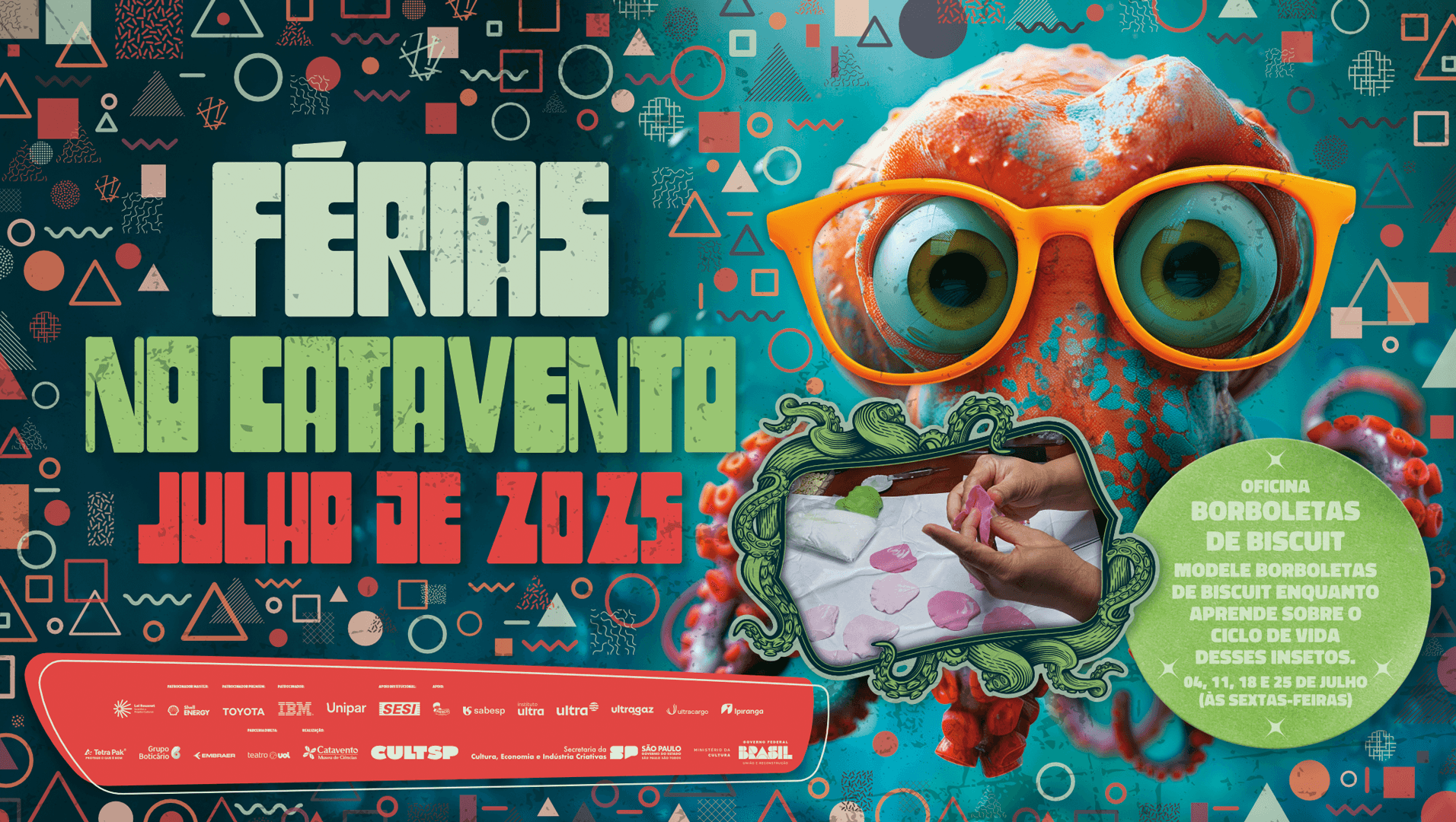 Banner do evento Oficina Borboletas de Biscuit