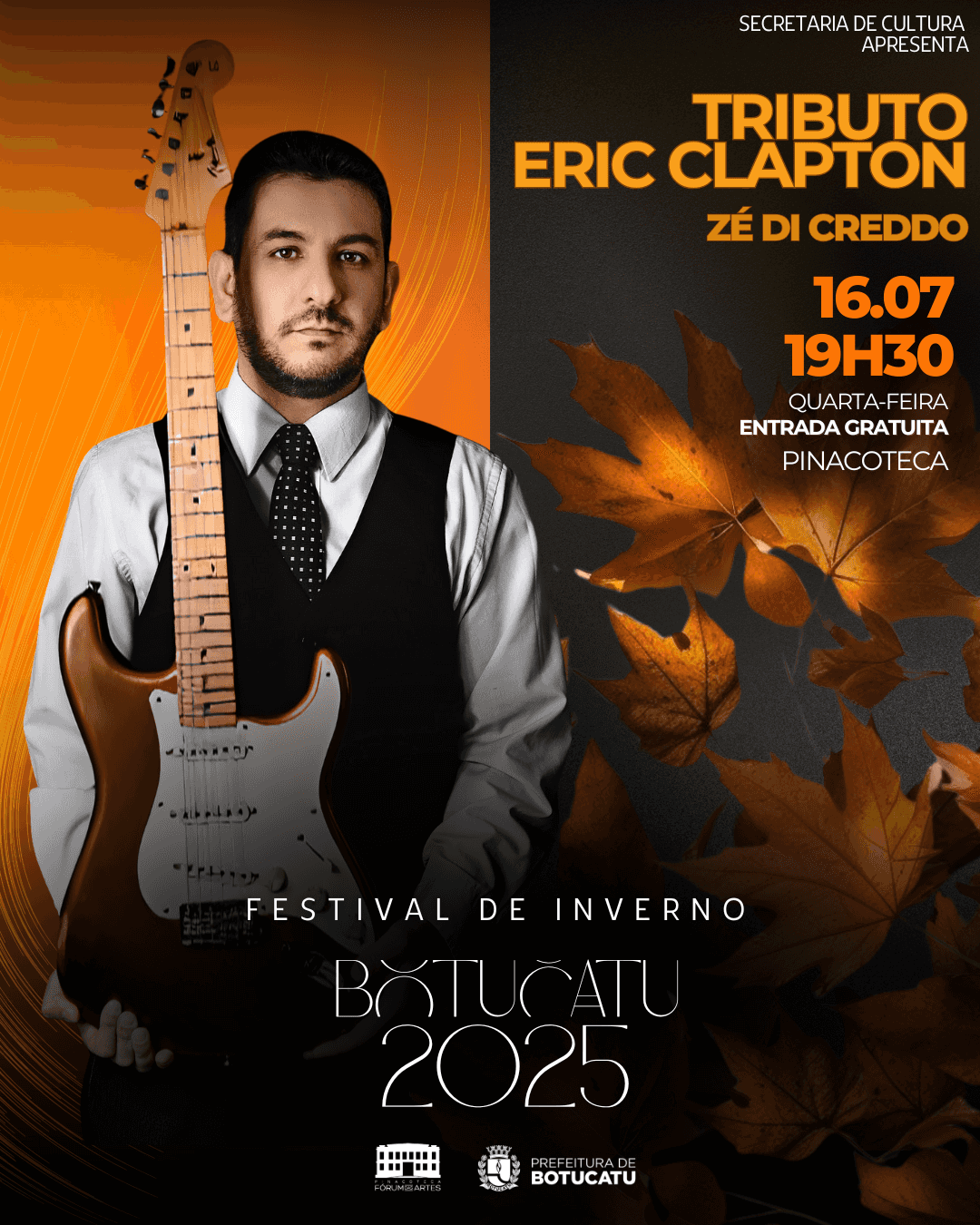 Banner do evento Zé Di Creddo apresenta TRIBUTO a ERIC CLAPTON 🎶🎸