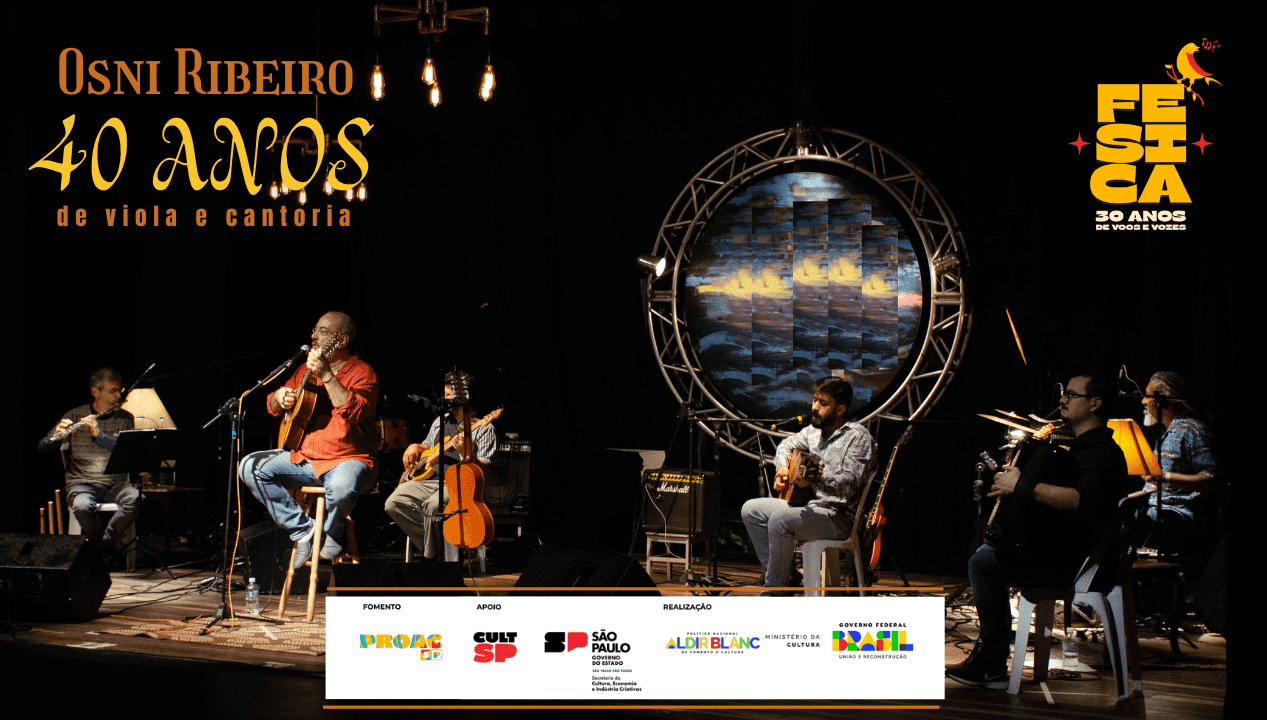 Banner do evento Osni Ribeiro, 40 anos de Viola e Cantoria