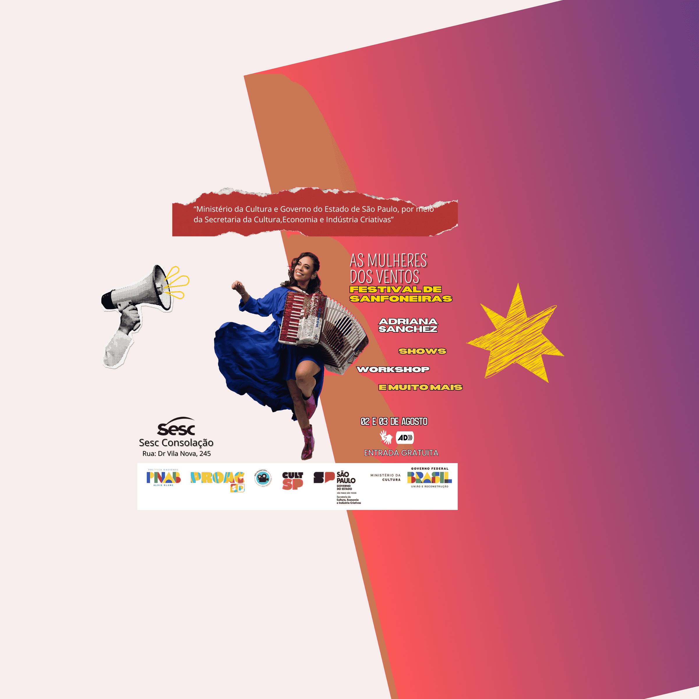 Banner do evento As Mulheres dos Ventos Festival de Sanfoneiras 