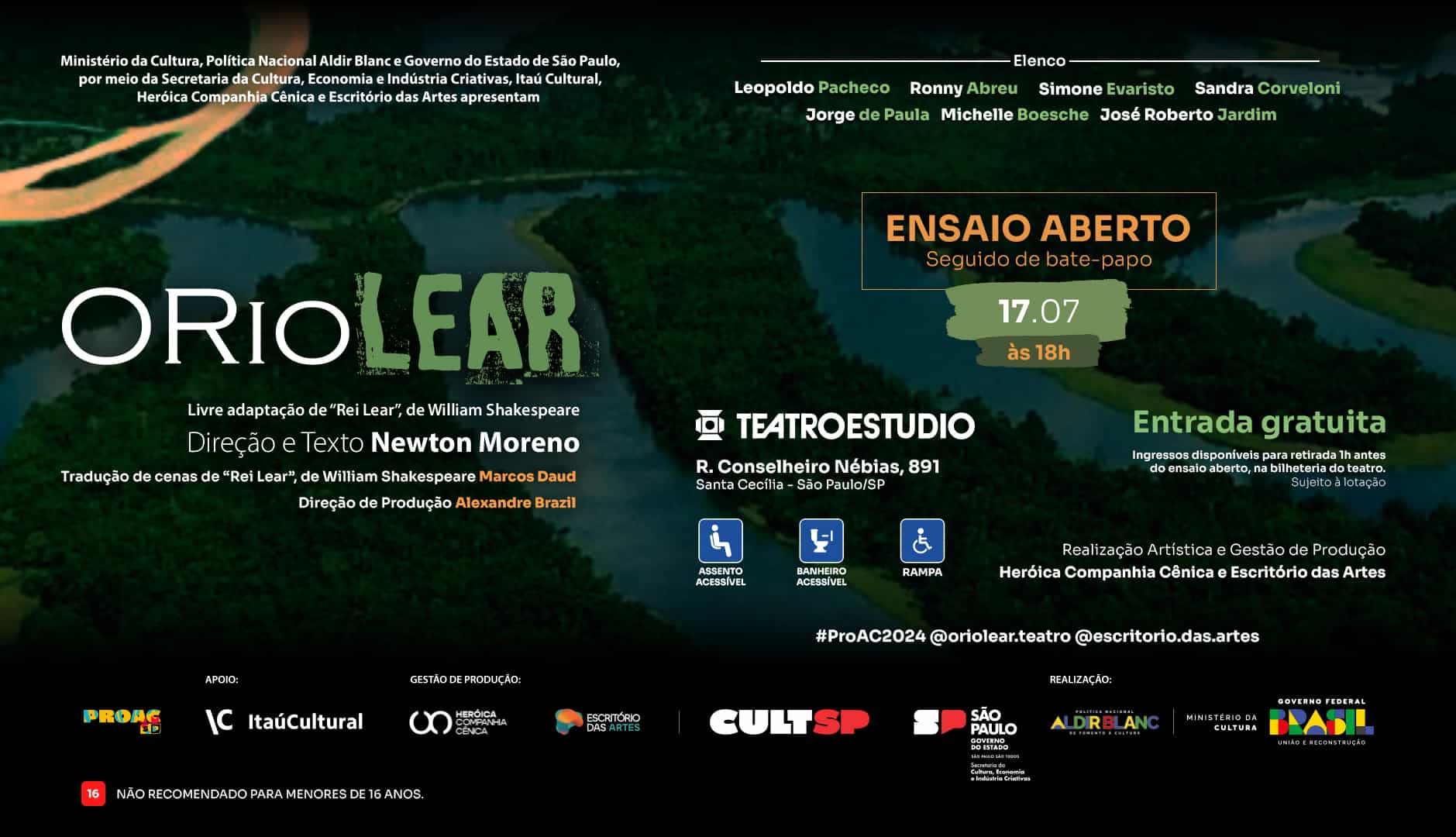 Banner do evento ORioLEAR - 1º Ensaio Aberto - Seguido de Bate Papo