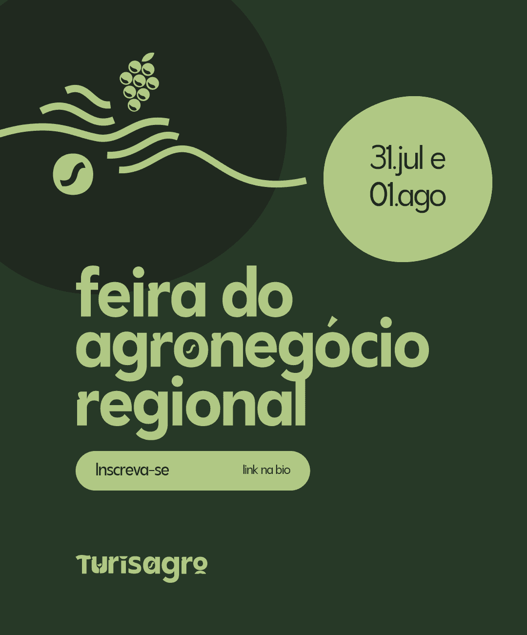 Banner do evento TURISAGRO 2025 :  3º Encontro de Turismo e Agronegócios da Região de  ESPÍRITO SANTO DO PINHAL