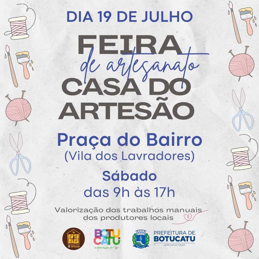 Banner do evento FEIRA DE ARTESANATO - CASA DO ARTESÃO