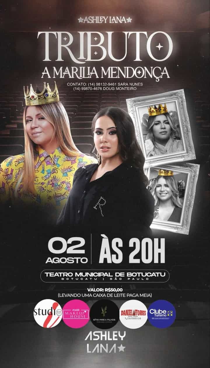 Banner do evento TRIBUTO A MARÍLIA MENDONÇA por Ashley Lana