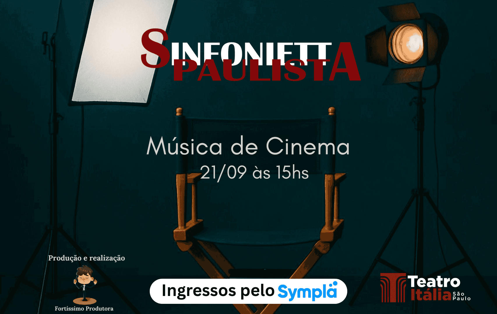 Banner do evento Sinfonietta Paulista - Música de Cinema