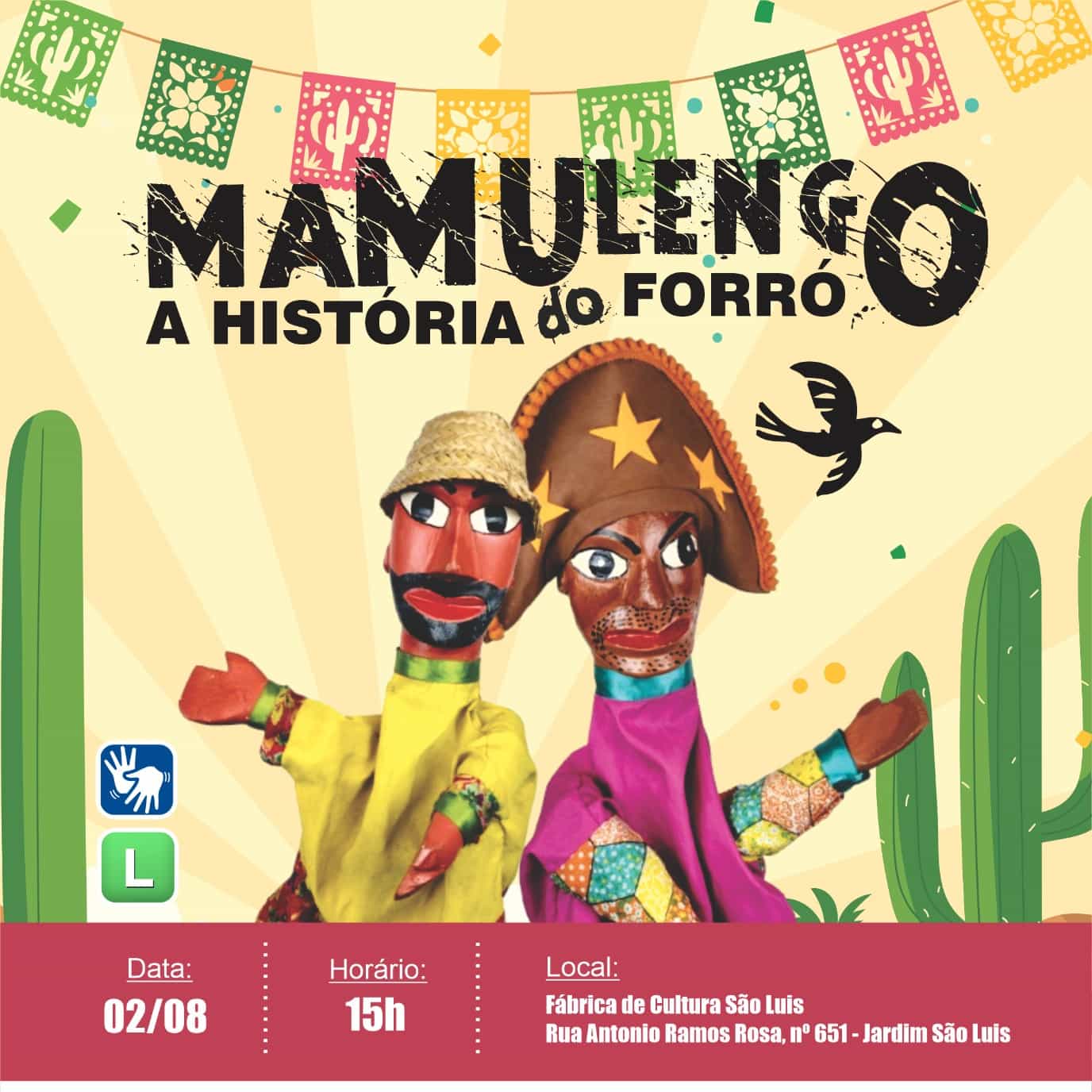 Banner do evento Espetáculo “Mamulengo: A História do Forró”