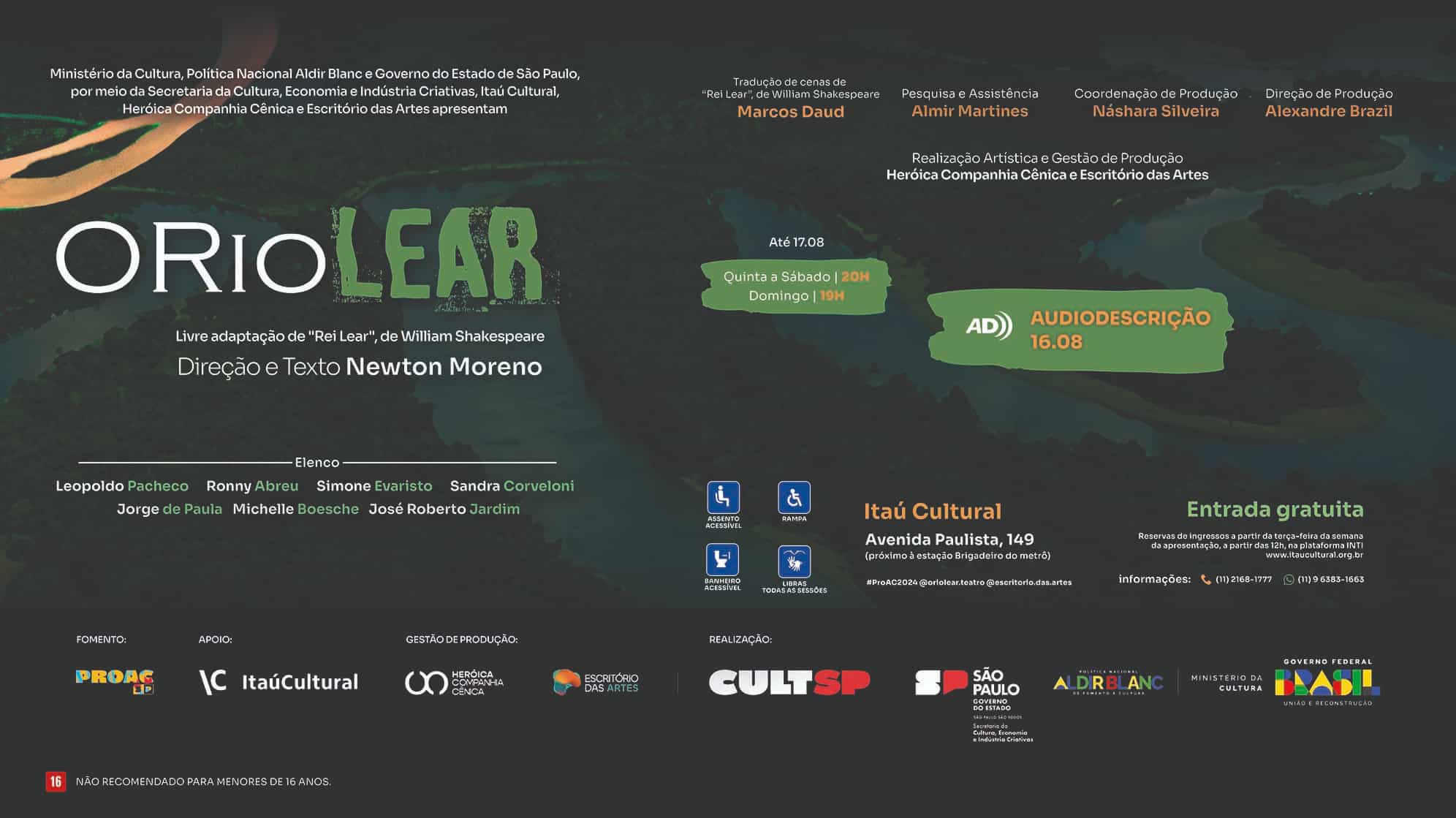 Banner do evento ORioLear - Apresentação do espetáculo com Áudio Descrição - 16/08