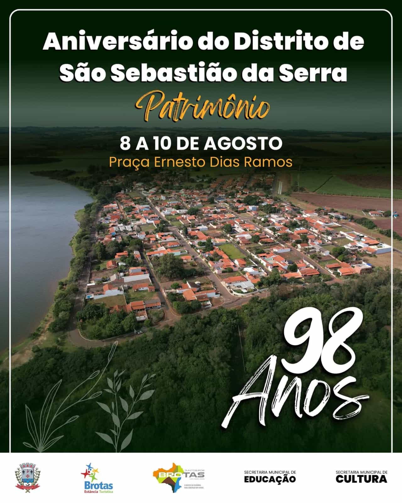 Banner do evento Festa de Aniversário do Distrito do Patrimonio de São Sebastião da Serra