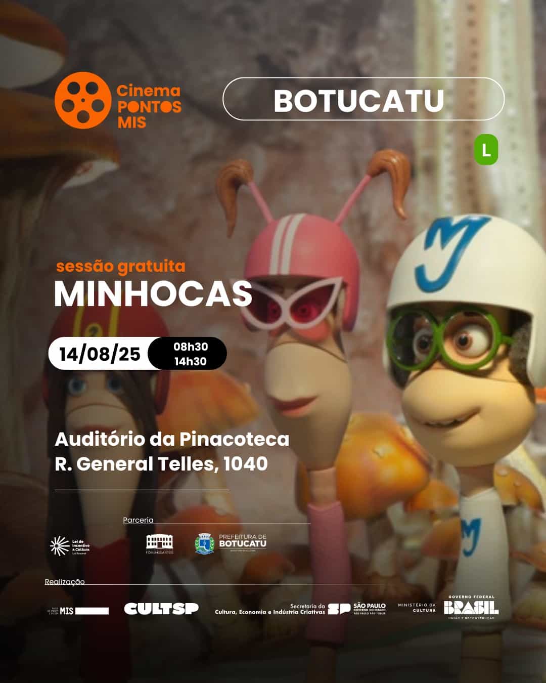 Banner do evento Sessão Pontos Mis apresenta 🪱 Minhocas