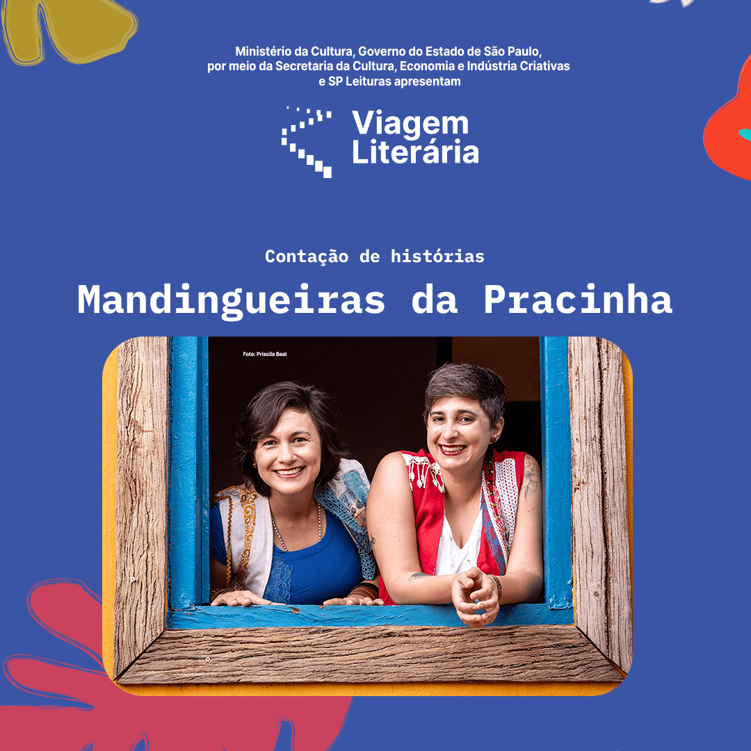 Banner do evento CONTAÇÃO DE HISTÓRIAS: Mandingueiras da Pracinha