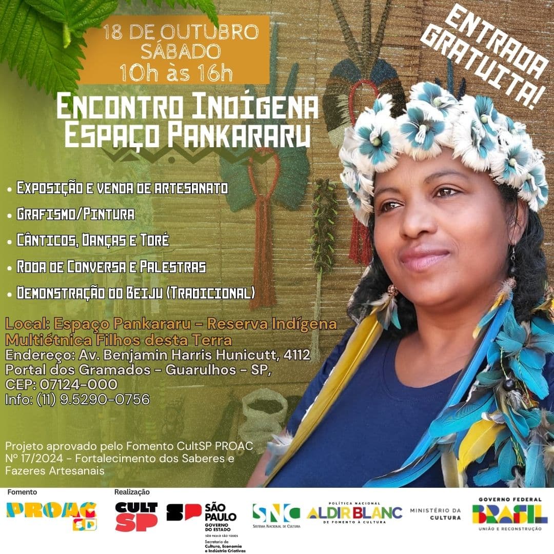 Banner do evento Encontro Indígena – Espaço Pankararu