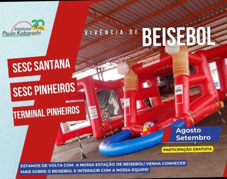 Banner do evento Vivência de Beisebol no SESC Pinheiros