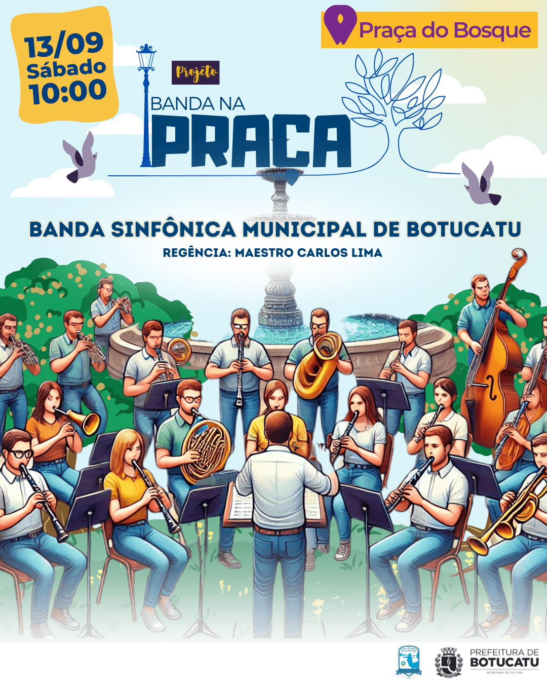Banner do evento BANDA NA PRAÇA: Edição de Setembro 