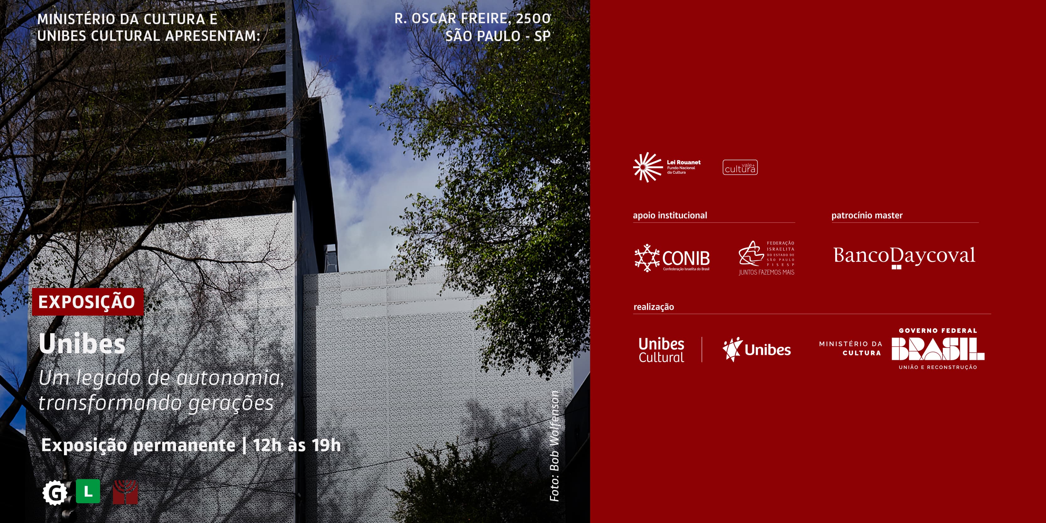 Banner do evento Exposição UNIBES. Um Legado de Autonomia, Transformando Gerações
