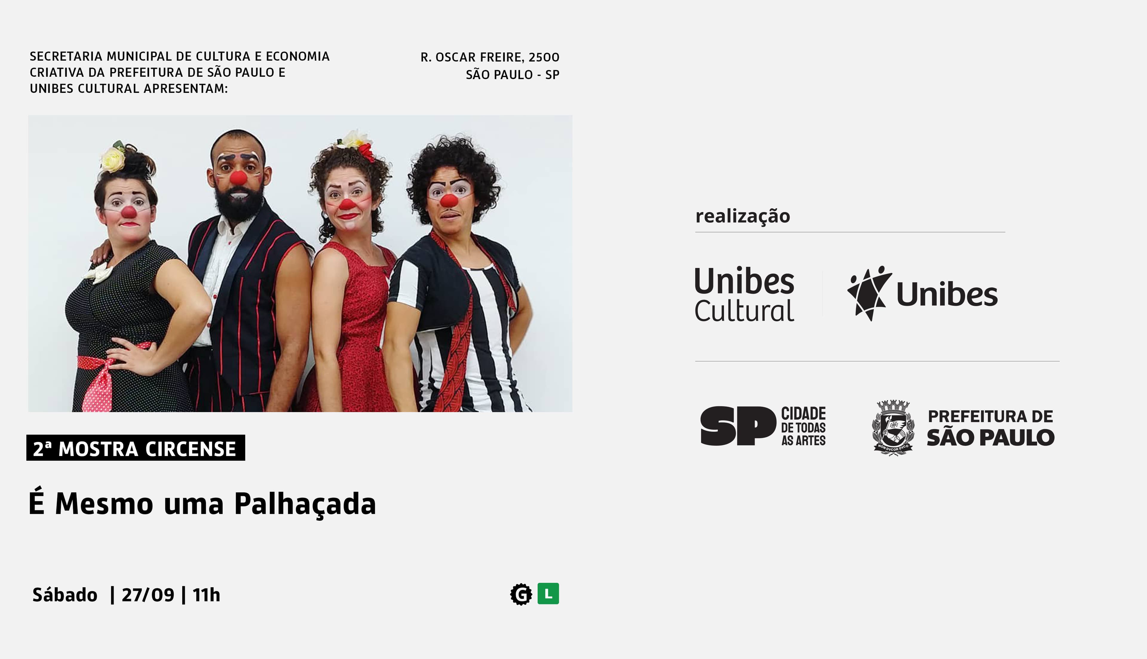 Banner do evento Espetáculo infantil É Mesmo Uma Palhaçada