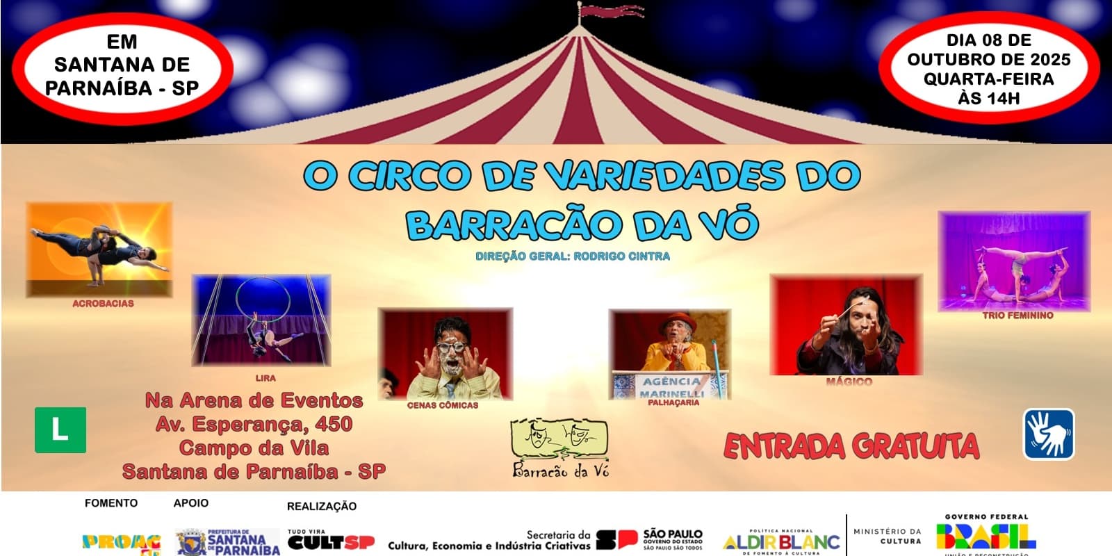 Banner do evento O Circo de Variedades do Barracão da Vó