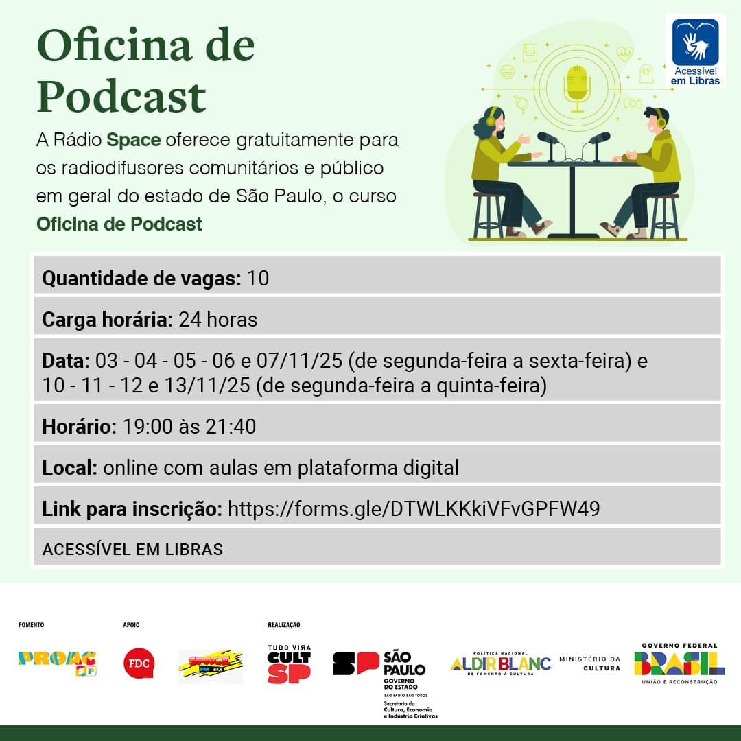 Banner do evento OFICINA DE PODCAST