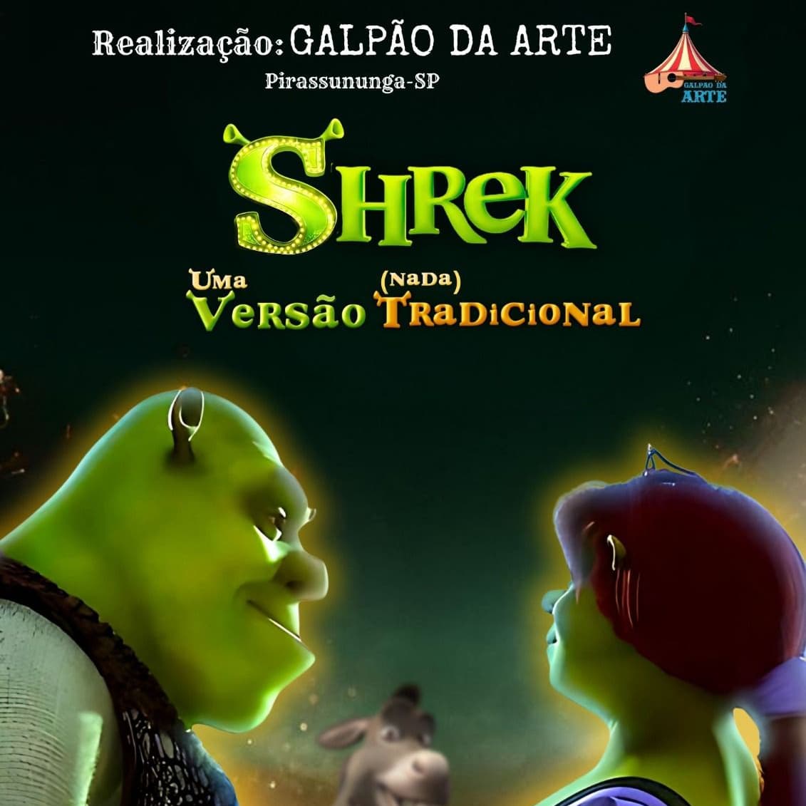 Banner do evento Shrek: uma versão (nada) tradicional