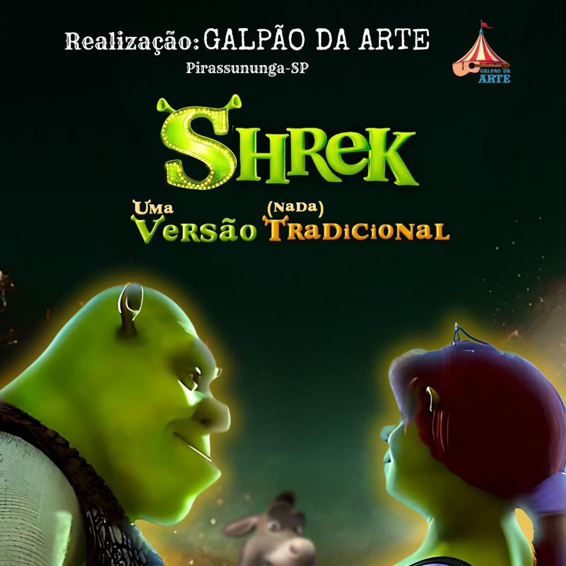 Banner do evento Shrek: uma versão (nada) tradicional