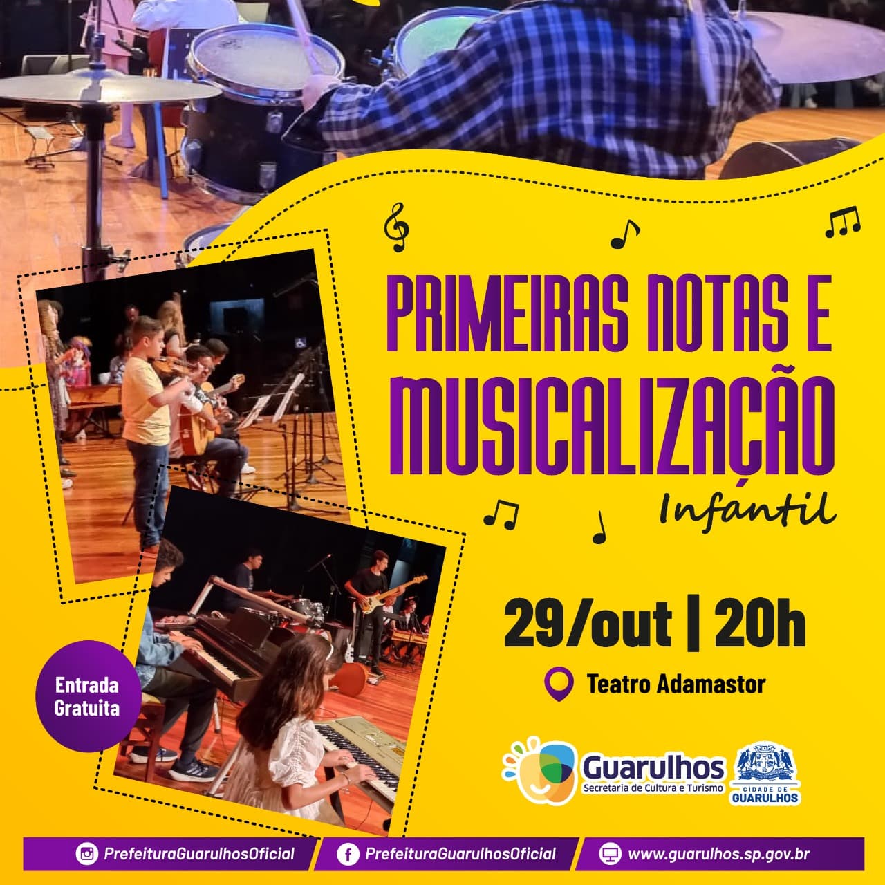 Banner do evento PROJETO PRIMEIRAS NOTAS E MUSICALIZAÇÃO INFANTIL