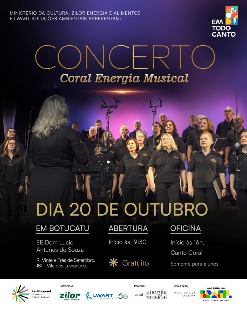 Banner do evento CONCERTO | Coral Energia Musical